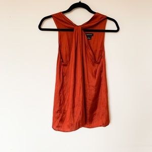 Trouve Burnt Orange Silk Tank